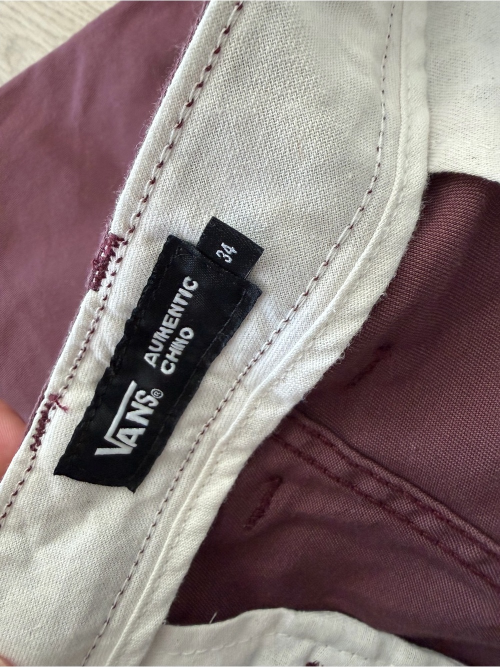 Vans Burgundy Straight-Leg Chino Pants - Picture 4 of 5